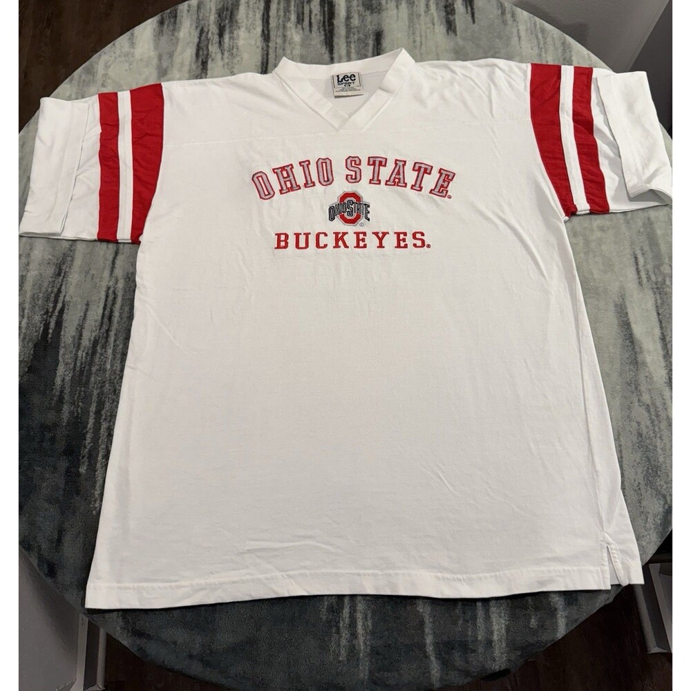 True Vintage 90s Ohio State Buckeyes White Thin Soft Tee T Shirt XL Lee Sport